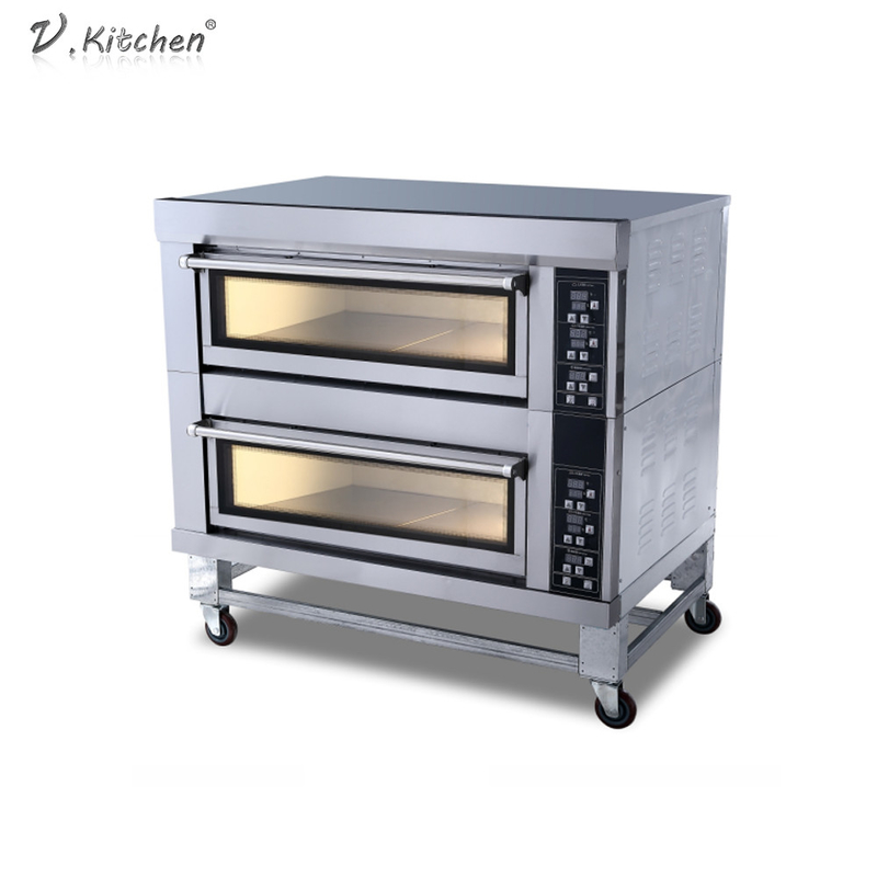 4 Trays Double Deck 13.2kw Electric Bakery Oven Machine
